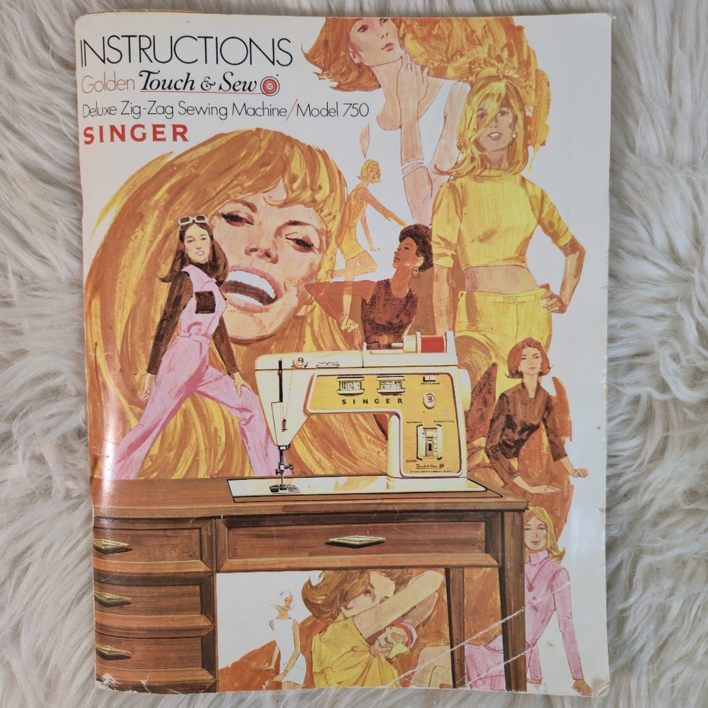 Vintage Singer Sewing Machine Instruction Book Golden Touch & Sew Model 750